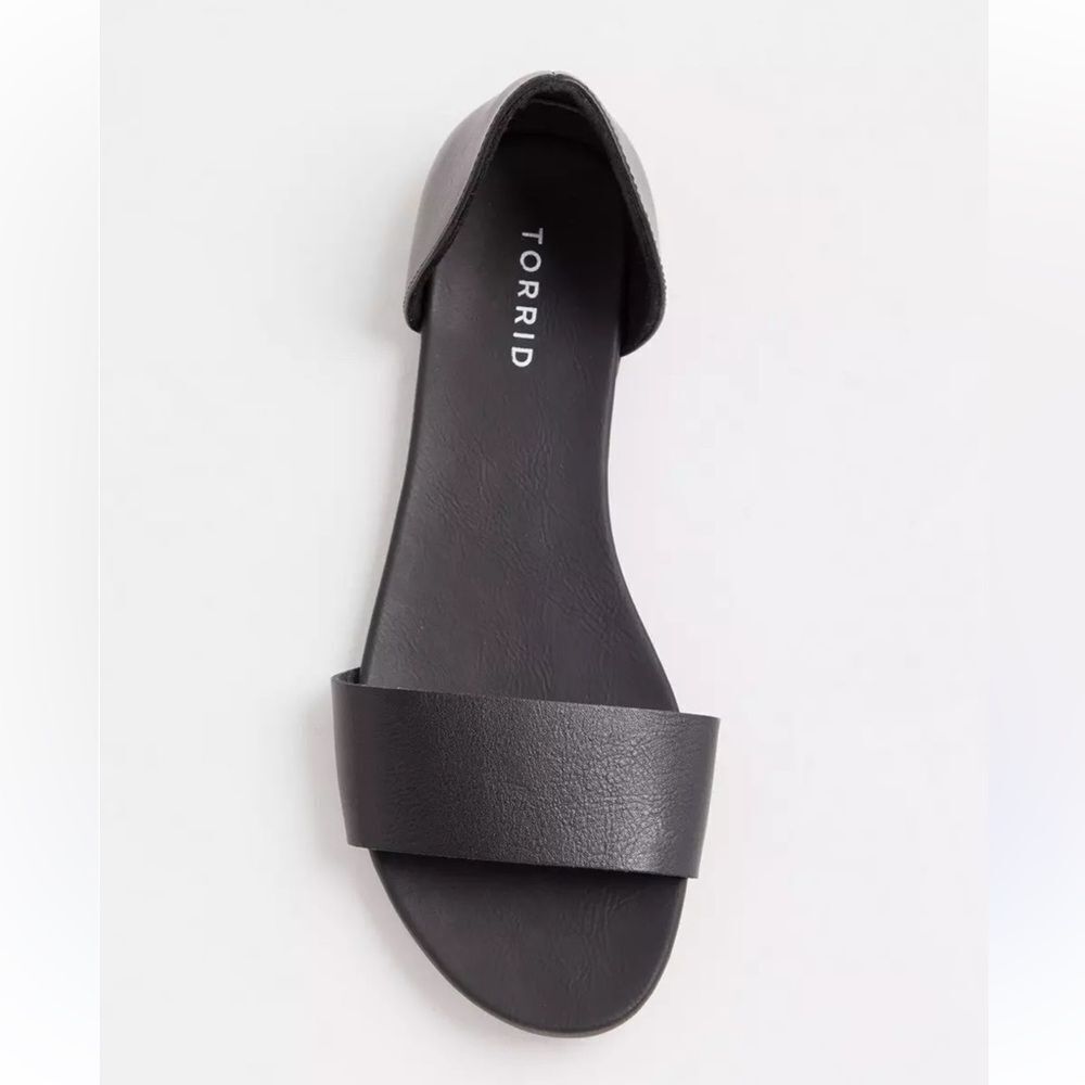 Torrid‎ Plus Size - D'Orsay Open Toe Flat Sandals Sz 10.5W